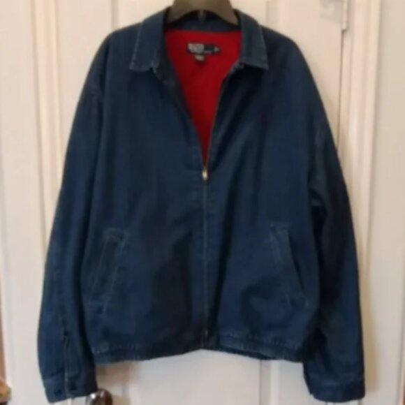 Polo Ralph Lauren Harrington Denim Jacket Vintage Size XL - Picture 1 of 10